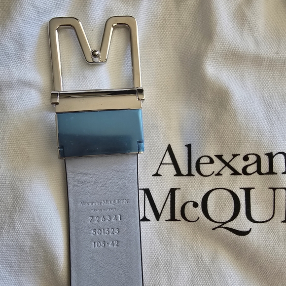 Alexander Mcqueen Sharp Reversible Belt in Black/Spring - Picture 4 of 6